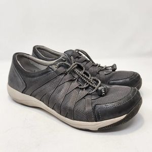 Dansko Womens Honor Sneakers 41 US 10.5 11 Gray Metallic Slip On Comfort Shoes